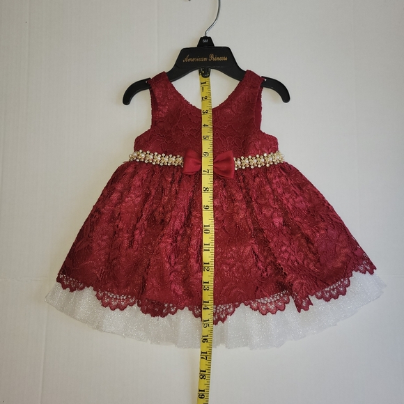 American Princess Deep Red Lace with tulle and shorts - 6M - Picture 3 of 14
